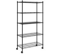 vidaXL Étagère de stockage avec 5 étagères et roulettes 75x35x155 cm noir 250 kg