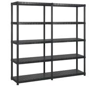 vidaXL Étagère de stockage avec 5 étagères noir 170x40x185 cm plastique