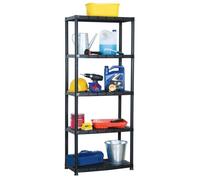 vidaXL Étagère de stockage 5-tiers noire 71x38x170 cm plastique
