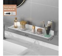 Étagère de salle de bain 50 cm - Sans perçage, Murale - Alliage d’aluminium - Antirouille et durable - Blanc