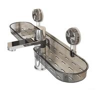 Étagère de salle de bain à ventouse, organisateur monté sur robinet pour évier, sans perçage, étagère de rangement en ABS pour articles de toilette et cosmétiques, design peu encombrant pour salle de