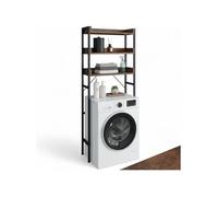 Etagère de salle de bain avec 3 étagères Style industriel Bois foncé industriel, rustique