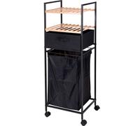 Étagère de salle de bain Bathroom Solutions, bambou/métal, 38,8 x 32,5 x 109 cm, noir/marron