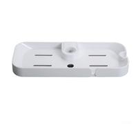 Étagère de salle de bain blanche pour barres de douche 18-25 mm avec plateau mobile et crochets