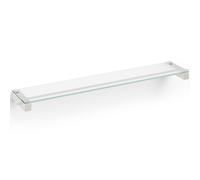 Étagère de salle de bain CARVO 66 cm, blanc, acier inoxydable/verre, Zack