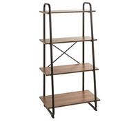Etagère de salle de bain coloris noir-chêne - Longueur 60 x Profondeur 36 x Hauteur 128 cm - -