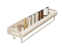 Étagère de salle de bain élégante en acier carbone sans perçage pour lavabo, toilettes, balcon, facile à installer et amovible (50 cm) Blanc crème