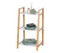 Etagère de salle de bain en bambou Finja - L. 43 x H. 76 cm - Blanc