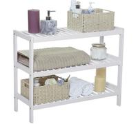 Étagère de salle de bain en bambou Songmics® de 3 niveaux - Blanc LBS13W