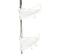 Étagère de salle de bain - Étagère d'angle murale - 6 niveaux et plus - Acier inoxydable - De sol à plafond - Blanche