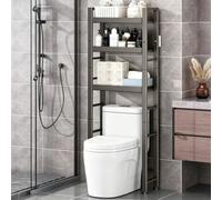 Etagère De Salle De Bain Étagère De Toilette Double/Triple en Métal avec Tube De Diamètre Épaissi et Hauteur D'étagère Réglable,Adaptée Aux Salles de Bains(Gray,3tier)