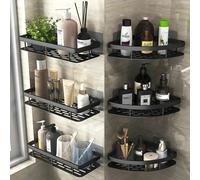 Étagère de salle de bain, organisateur de rangement de cuisine, support de shampoing en alliage d'aluminium, étagère de douche, accessoires de salle de bains, étagère sans perceuse white Triangle 1pc