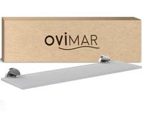 Étagère de salle de bain Ovimar Nordborg | Acier inoxydable | Argent | Étagère en verre à percer | À suspendre dans la salle de bain ou la cuisine | Pour poser des objets ou comme petite étagère pour 