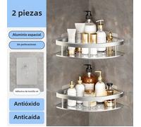 Étagère de salle de bain - Virex - Alliage d'aluminium - Organisateur de maquillage - Pour shampoing et douche - Argent - 2pcs