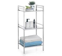Etagères salle de bains MATIS, avec 3 tablettes en métal chromé