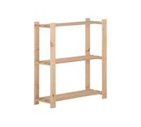 vidaXL Bois de Pin Massif Etagère de Stockage 3 Niveaux Organisateur de Rangement Etagère d'Entrepôt Cuisine Salon Sous-sol Intérieur 80x28,5x90 cm