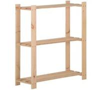 Étagère de stockage 3 niveaux 80x28,5x90 cm Bois de pin massif Bois G