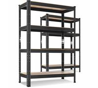 Étagère de stockage en métal - MASKO - Lot de 2 étagères - Capacité totale 875 kg - 5 niveaux par étagère