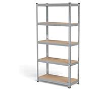 Étagère de stockage robuste - Étagère métallique - 5 niveaux - 50 x 100 x 200 cm - Capacité de charge : 750 kg - Vendu à l'unité, idéale pour la cave, le garage ou la cuisine