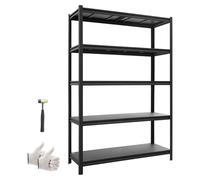 Étagère de stockage robuste - Étagère métallique à assemblage facile, dimensions 123 x 46,5 x 181 cm - Capacité de charge : 1134 kg - 5 étagères réglables - Peut être e comme établi - Idéale pour les 