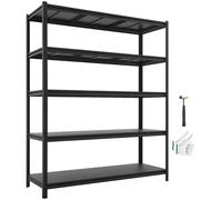 Étagère de stockage robuste VEVOR, 1511 x 522 x 1813 mm, capacité de charge de 1360,8 kg. Étagère de stockage en acier avec structure robuste et 5 étagères réglables. Étagère modulaire divisible, util