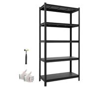 Étagère de stockage robuste VEVOR, 925 x 417 x 1813 mm, capacité de charge de 1360,8 kg. Étagère de rangement en acier avec 5 étagères réglables, étagère modulaire divisible pouvant servir de établi,