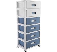 Étagère de stockage, unité d'organisation à 6 niveaux, design durable, bleu