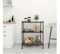vidaXL Étagère de stockage 3 niveaux 60x35x76 cm Métal Noir 150 kg