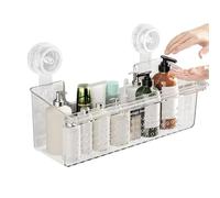 Étagère de toilette - Étagère de douche à ventouse de 18 cm | Boîte de rangement pour salle de bain sans perçage pour gel douche, support de rangement tout monté, support de bouteilles de shampooing