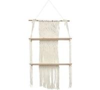 Home Deco Factory – Étagère déco HD0178 Double Boho suspendue – 50×13×85 cm – Beige/Marron