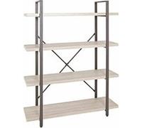 HAKU étagère Marron, chêne Clair, métal, Plateau nid d'abeille - Dim.: L 105 cm x H 139 cm x P 33 cm, Style: Modern