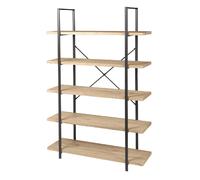 Etagère design industriel bois et métal Dock - L. 100 x H. 174 cm - Noir
