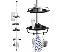 Etagère Douche Telescopique - MENGDA - Réglable en Hauteur - 4xPaniers et 1xPorte-serviette