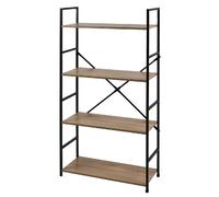 Etagère droite Large 4 niveaux Colorado H.48 en Métal et MDF - Beige et Noir
