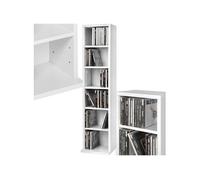 Etagère DVD CD panneau de fibres réglable 90x21x20cm blanc