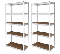 Étagère E-Rax pour charges lourdes, galvanisée, 180 x 90 x 40 cm – Étagère métallique sans vis d'une capacité de charge de 200 kg par tablette, pour garage et atelier