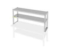 Etagère en Acier Inoxydable à 2 Niveaux 122x30cm pour Table de Préparation