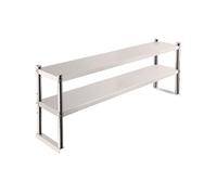 Etagère en Acier Inoxydable à 2 Niveaux 30x152cm pour Table de Préparation