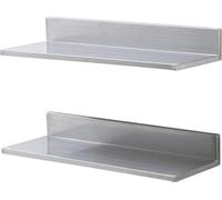 Étagère en acier inoxydable de 8,6 po x 24 po, étagère flottante murale avec dosseret, capacité de charge de 44 lb, étagères commerciales, rack de rangement robuste pour restaurant, cuisine, bar, mais