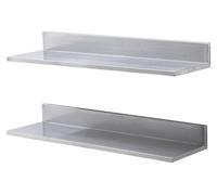 Étagère en acier inoxydable de 8,6 po x 30 po, étagère flottante murale avec dosseret, étagères commerciales d'une capacité de charge de 44 lb, étagère de rangement robuste pour restaurant, cuisine, b