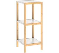 Étagère en bambou 3 niveaux Meuble de rangement avec tablettes blanches Charge max. 30 kg Maison intérieur salle de bain