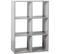 Paris Prix Bibliothèque étagère 5five Mix'N'Modul Effet chêne gris 6 cases L68×P32×H101 cm