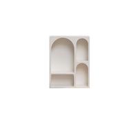 Étagère en bois aggloméré blanc, 4 étagères, à poser, droit, avec rangement - Chehoma, Alcove - 74x24x90 cm