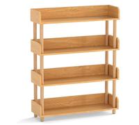Étagère en bois avec 3 tablettes ouvertes et des grilles latérales