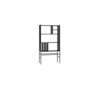 Étagère en bois de frêne noir, 5 étagères, à poser, structure en fer - Hübsch, Divide - 79x32x160 cm