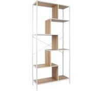 Etagère en bois et métal blanc Edison 80 x 30 x 180 cm Beige G