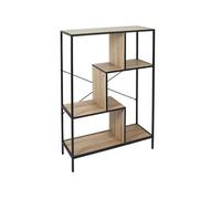 HOME DECO FACTORY - HD7184 Étagère de Rangement Industrielle en Fer et Bois, Design Contemporain, Convient au Salon ou à la Chambre, Dimensions 80x30x180 cm, Noir