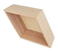 Etagère en bois losange x 3 - 34,5 x 20 x 10,5 cm Beige G