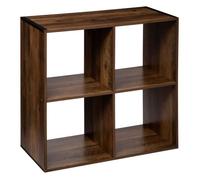 Étagère en bois PEGANE - 4 cases - marron foncé - 67x32x67cm