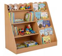Étagère en bois pour enfants COSTWAY, étagère à 5 niveaux avec 4 tablettes ouvertes, étagère autonome pour enfants, étagère à jouets, étagère de rangement